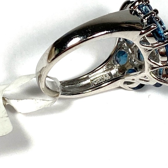 London Blue Topaz Sterling Silver Ring JTV Size 7.75 7.18g  Retired - Picture 5 of 10